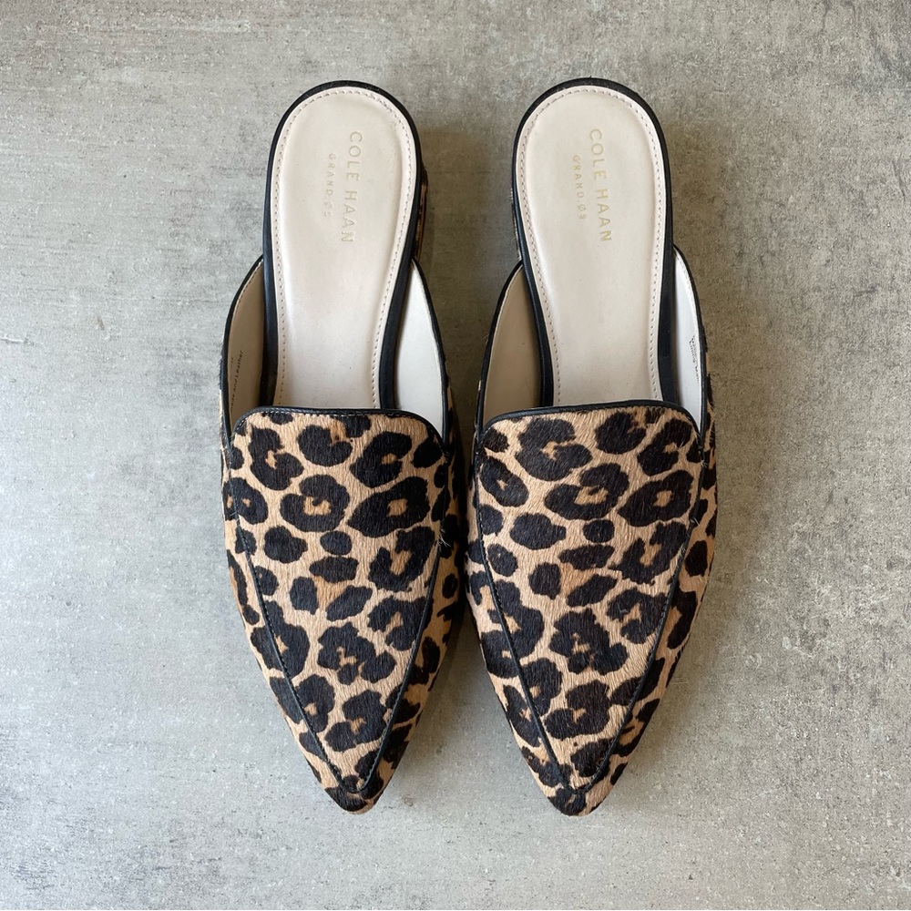 EUC Cole Haan calf hair mules 9